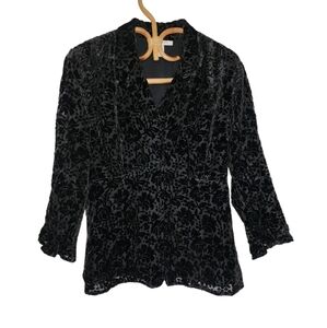 Vintage Velvety floral sheer buttondown top